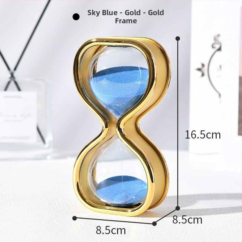 30 minučių smėlio laikrodis – rankų darbo stiklo dekoracija, lengvo prabanga stilius, namų ir biuro dekoravimui