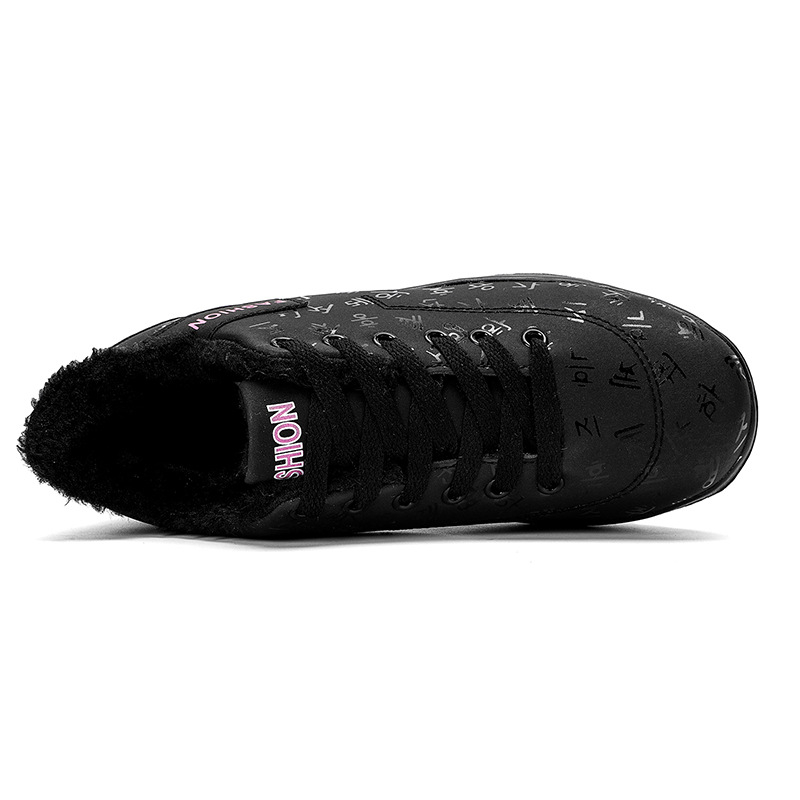 Zimske ženske cipele od pamuka sa gornjim dijelom od umjetne kože i srednjim visinom potpetice 3–5 cm