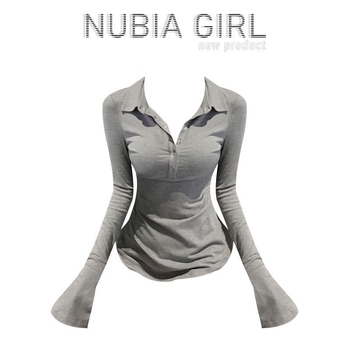 Tricou polo cu mâneci lungi, din țesătură TR, amestec poliester sub 30%, stil franțuzesc retro