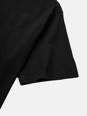 Tricou cu imprimeu litere, mânecă scurtă, guler rotund, poliester 95%+, imprimare prin transfer termic, HOOK ON YOU