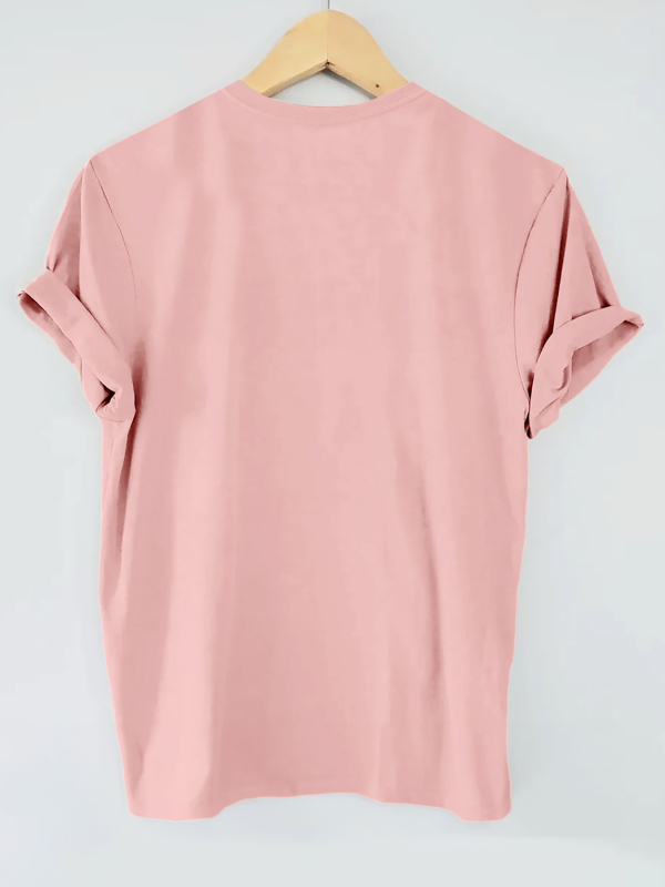 Tricou cu imprimeu litere, mânecă scurtă, guler rotund, poliester 95%+, imprimare prin transfer termic, HOOK ON YOU