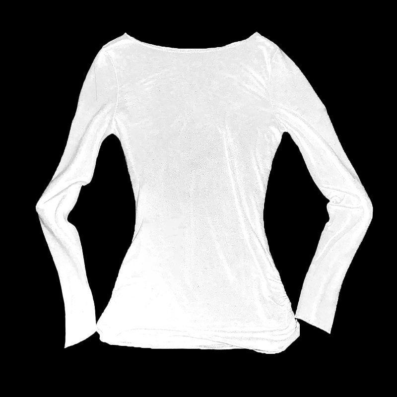 Tricou damă – stil gotic, mâneci lungi, țesătură poliester, model solid, croială lejeră