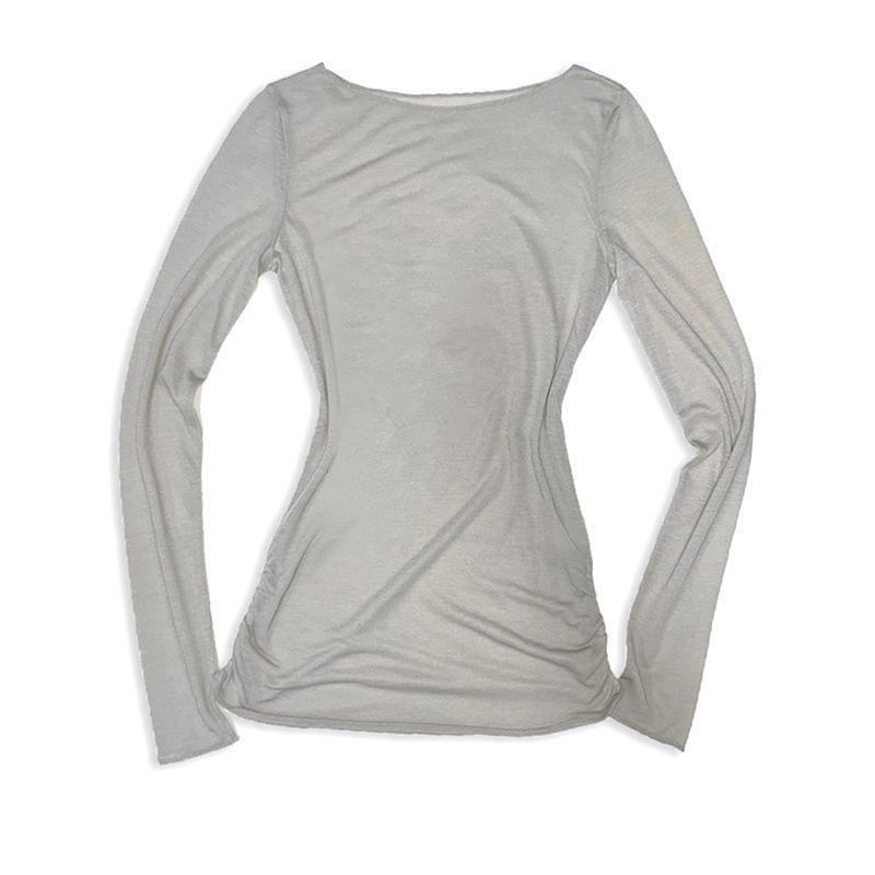 Tricou damă – stil gotic, mâneci lungi, țesătură poliester, model solid, croială lejeră