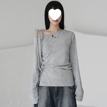 Tricou Chenille, 50-70% Spandex, croială slim, guler înclinat, primăvară 2025