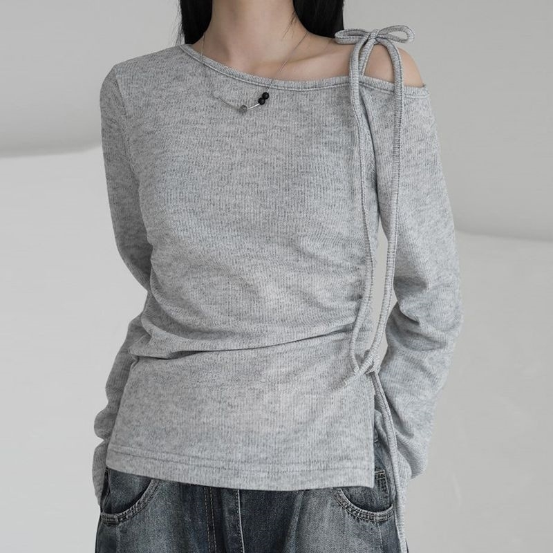 Tricou Chenille, 50-70% Spandex, croială slim, guler înclinat, primăvară 2025