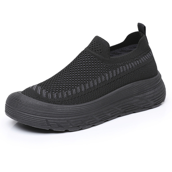 Adidași sport pentru femei, partea superioară din fly-weave mesh respirabil, design slip-on, ușori, talpă din cauciuc, talie joasă