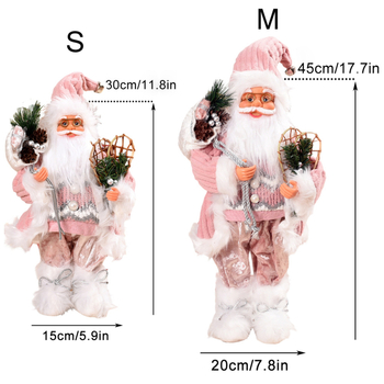 Pliušinė Kalėdinė dekoracija – miela Kalėdų senelio pliušinė figūrėlė vitrinos dekoracijai