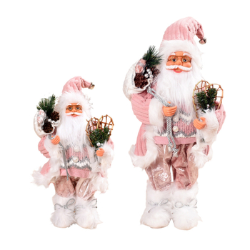 Pliušinė Kalėdinė dekoracija – miela Kalėdų senelio pliušinė figūrėlė vitrinos dekoracijai