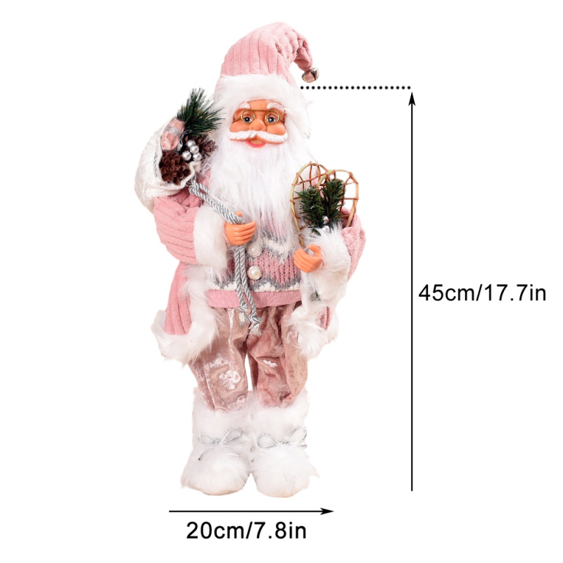 Pliušinė Kalėdinė dekoracija – miela Kalėdų senelio pliušinė figūrėlė vitrinos dekoracijai