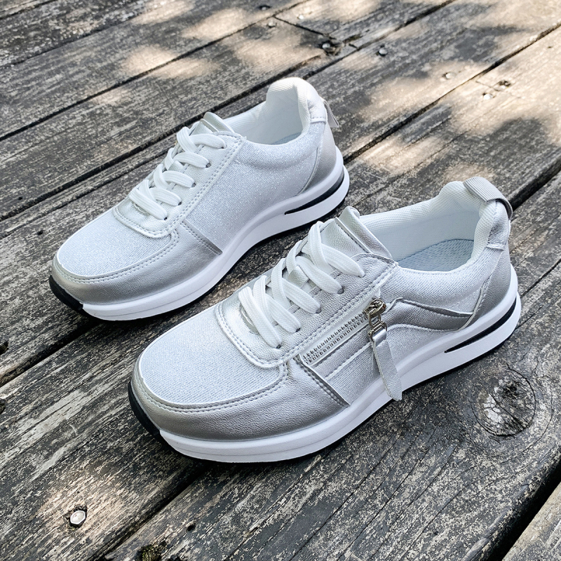 Pantofi flats femei cu șiret frontal, vârf rotund, partea superioară PU, talpă turnată prin injecție, toc 3-5 cm