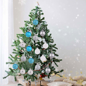 Skaidri plastikiniai Kalėdų kamuoliukų rinkinys, 24 vnt. eglutei dekoruoti