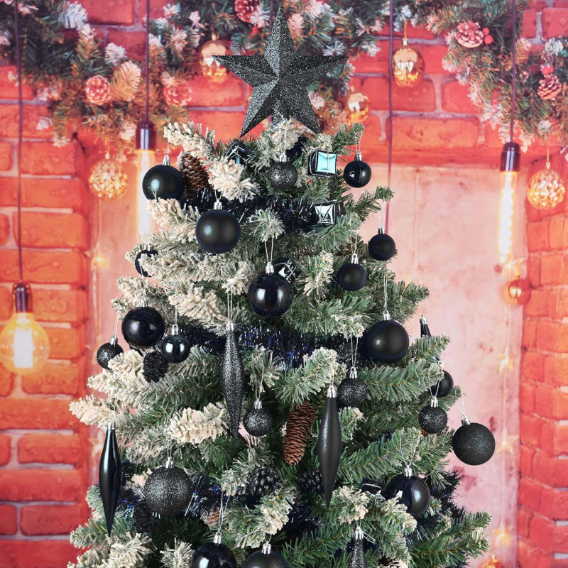 Skaidri plastikiniai Kalėdų kamuoliukų rinkinys, 24 vnt. eglutei dekoruoti