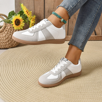 Încălțăminte sport casual unisex, cu partea superioară din PU artificial, talpă TPR, închidere cu șireturi în față și croială joasă