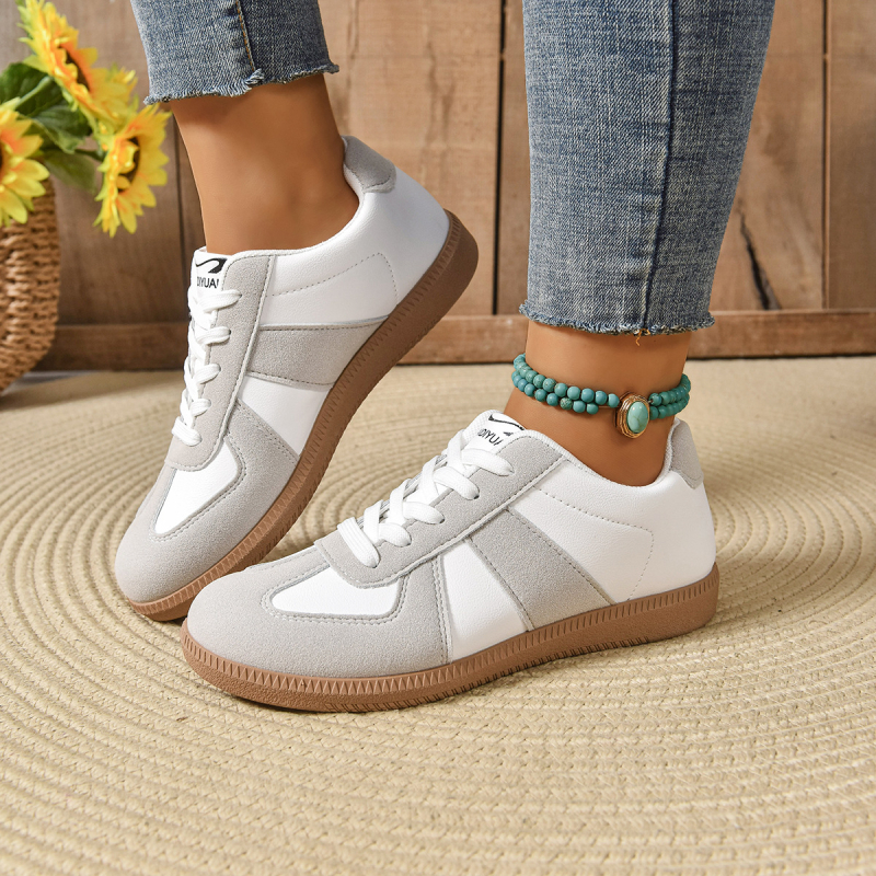 Încălțăminte sport casual unisex, cu partea superioară din PU artificial, talpă TPR, închidere cu șireturi în față și croială joasă