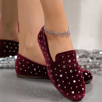 Pantofi slip-on casual cu vârf ascuțit, partea superioară din PU artificial, talpă joasă 1–3 cm, fără șireturi