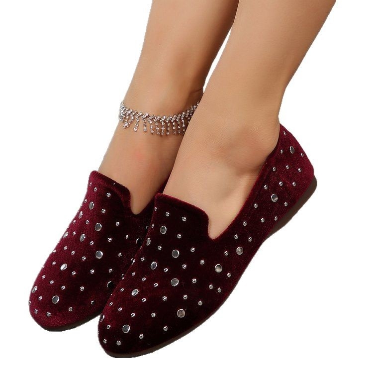 Pantofi slip-on casual cu vârf ascuțit, partea superioară din PU artificial, talpă joasă 1–3 cm, fără șireturi