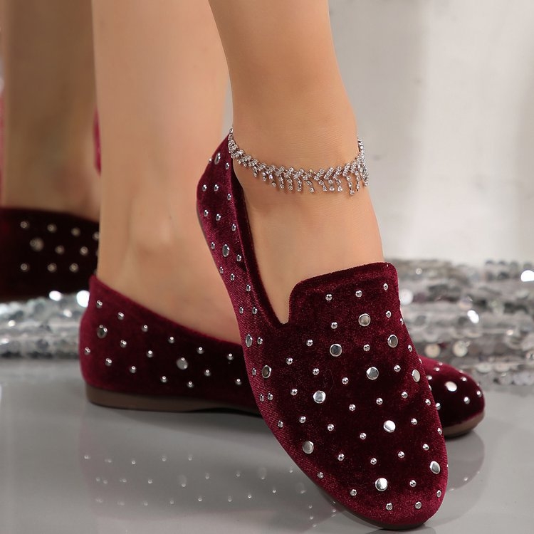 Pantofi slip-on casual cu vârf ascuțit, partea superioară din PU artificial, talpă joasă 1–3 cm, fără șireturi