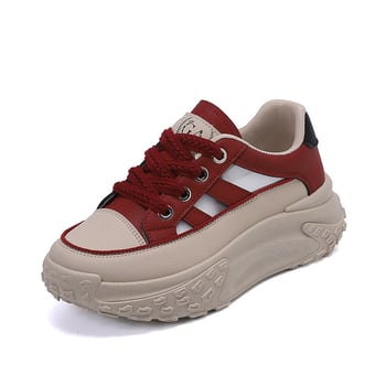 Női sportcipő mindennapi viseletre PU felsőrésszel, légáteresztő hálós béléssel, középmagas sarok 3–5 cm, műanyag talp