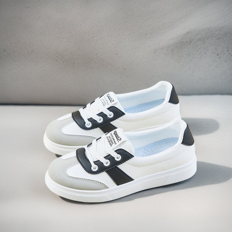 Moterų kasdieniai sportbačiai su PU viršutine, EVA vidpadis, anti-slip gumos padas, kvėpuojanti tinklelio įdėklas, raištelių užsegimas