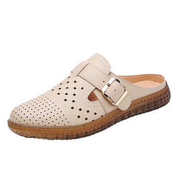 Naiste nahast Birkenstock-stiilis suvekingad, ülemine kiht kahest nahast, mikrofiiber vooder, PVC tald, lame kanna, kerged ja mugavad