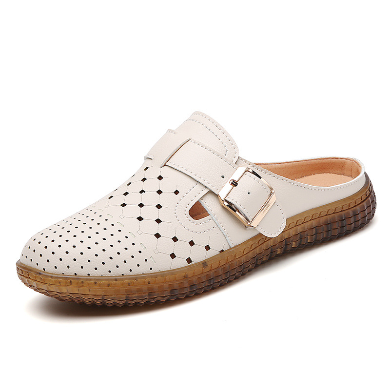 Naiste nahast Birkenstock-stiilis suvekingad, ülemine kiht kahest nahast, mikrofiiber vooder, PVC tald, lame kanna, kerged ja mugavad