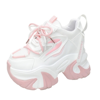 Ženske cipele s visokim potpeticama i platformom, vezivanje, kvadratni vrh, gornji dio PU-mreža, prugasti uzorak