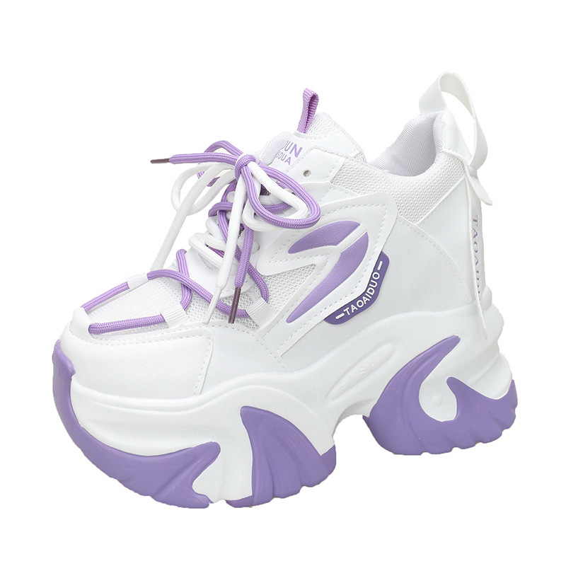 Ženske cipele s visokim potpeticama i platformom, vezivanje, kvadratni vrh, gornji dio PU-mreža, prugasti uzorak