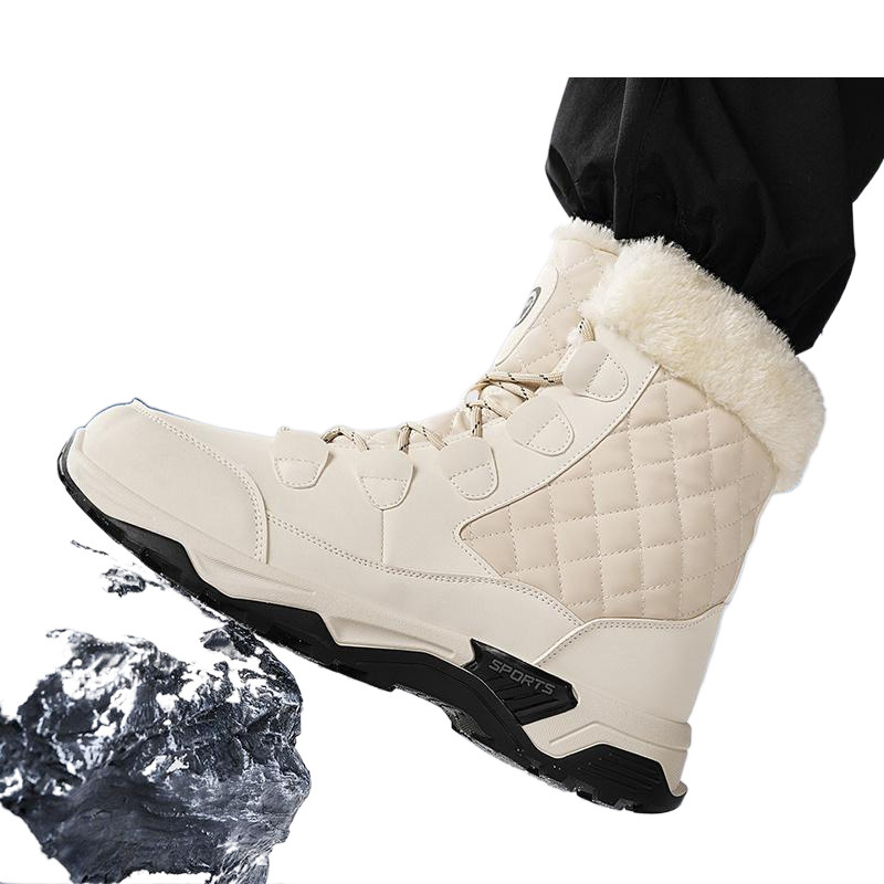 Snježne čizme s motivom lubanje, vezanje, pamukova podstava, okrugli vrh prsta, ultra visoke pete (>8 cm)