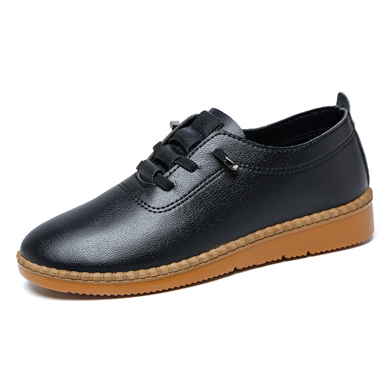 Moteriški slip-on kasdieniniai bateliai — lengvi, žemas kulkšnies aukštis, dirbtinė PU viršutinė dalis, PU padas, užsegimas raišteliais ir slip-on dizainas