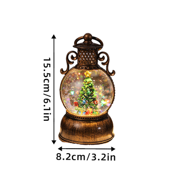 Muzikos dėžutė prie stalo dekoracijai su šviečiančia krištolo rutule — Kalėdinis dekoras, medžiagos plastikas/resinas, stilius verslo/klasikinis