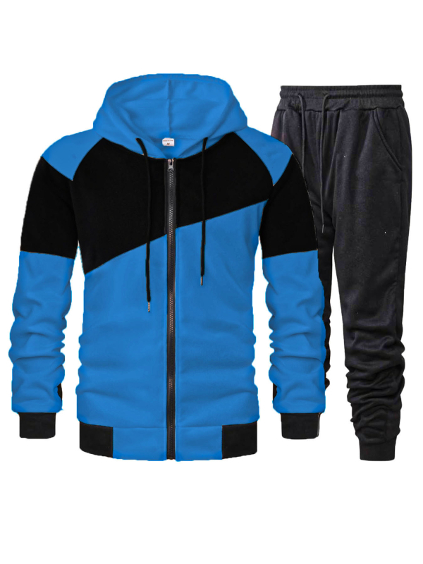 Vyriskas dviejų dalių sportinis komplektas su gobtuvu ir užtrauktuku, vilninis pamušalas, laisvas kirpimas, poliesteris