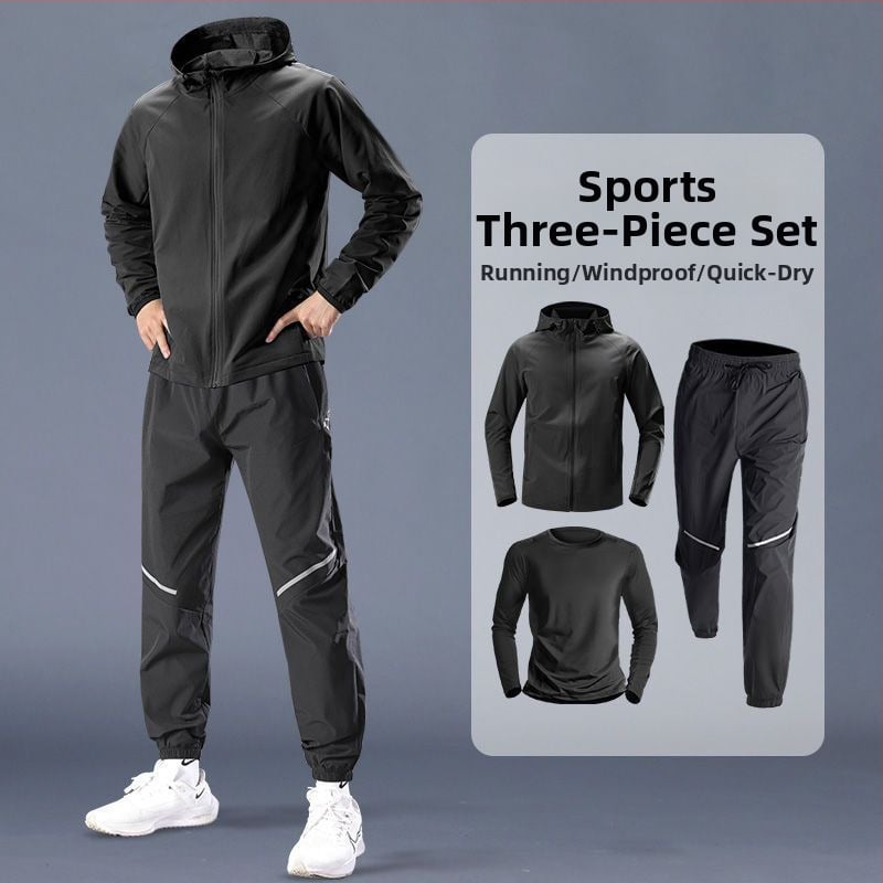 Ανδρικό εξωτερικό μπουφάν αντιανεμικό για προπόνηση — διαπνέον, γρήγορο στέγνωμα, κατάλληλο για χειμερινή ποδηλασία