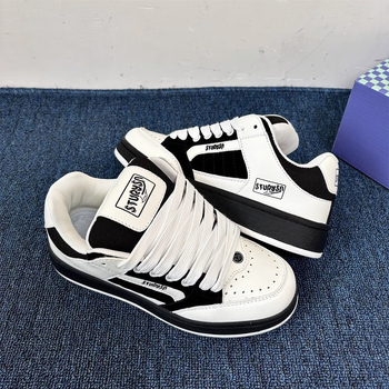 Moteriški visų sezonų sportbačiai: kvėpuojantis PU viršus, guminė padas, vidutinio aukščio viršus, injekciniu formavimu pagamintas padas, PU įdėklas, odinė vidinė danga