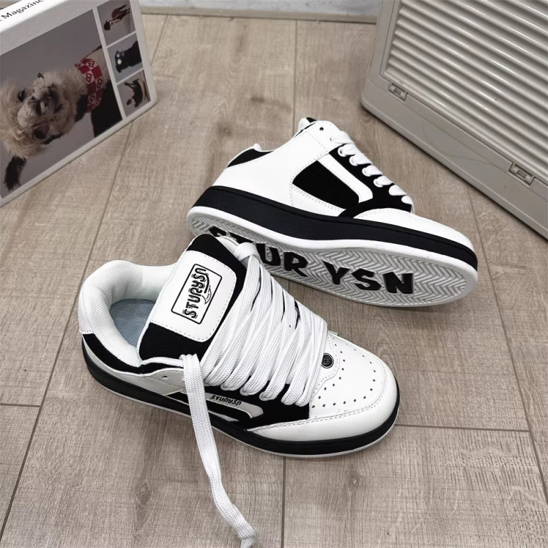 Moteriški visų sezonų sportbačiai: kvėpuojantis PU viršus, guminė padas, vidutinio aukščio viršus, injekciniu formavimu pagamintas padas, PU įdėklas, odinė vidinė danga