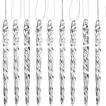 32 dalių akriliniai kabančios snaigės papuošalai Kalėdoms – DIY dekoracijos moderniojo meno stiliuje