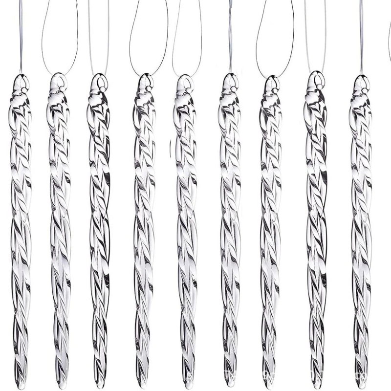 32 dalių akriliniai kabančios snaigės papuošalai Kalėdoms – DIY dekoracijos moderniojo meno stiliuje