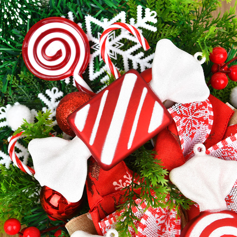 Kalėdinis saldainių pakabukas eglutei — plastikas, prekės ženklas HATTY, kinietiško stiliaus, tinka Kalėdoms