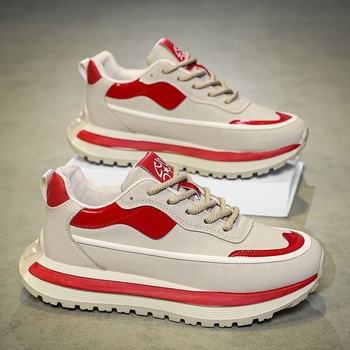 Férfiak számára légáteresztő, alacsony profilos mindennapi sneaker, szintetikus bőr felsőrésszel, gumi talppal és EVA talpbetéttel