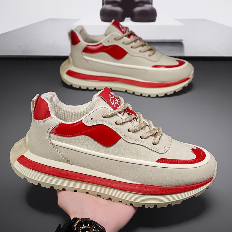 Férfiak számára légáteresztő, alacsony profilos mindennapi sneaker, szintetikus bőr felsőrésszel, gumi talppal és EVA talpbetéttel