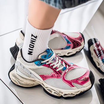 Férfi Dad Shoes – vastag talpú, fűzővel, PU+ hálós felsőrész, mindennapi sportcipő minden évszakhoz