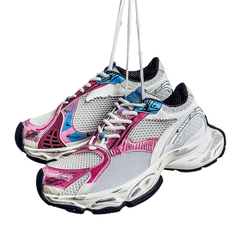 Férfi Dad Shoes – vastag talpú, fűzővel, PU+ hálós felsőrész, mindennapi sportcipő minden évszakhoz