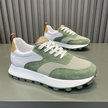 Bėgimo bateliai - žemas viršus, odos ir audinio patchwork, raišteliai, lengvi, priešslydinė