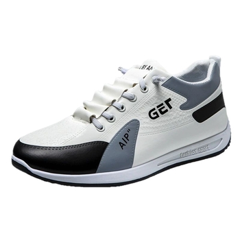 Lengvi vyriški sportiniai bateliai su PU viršutine dalimi, gumine padas, tinklinė įdėklos, raišteliai priekyje