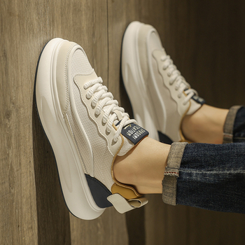 Vyriniai tinklo viršutinės medžiagos kedai su apvaliu priekine dalimi, žemas kulnas 1–3 cm, gumos padas, Korėjos stiliaus lauko kasdieniai batai