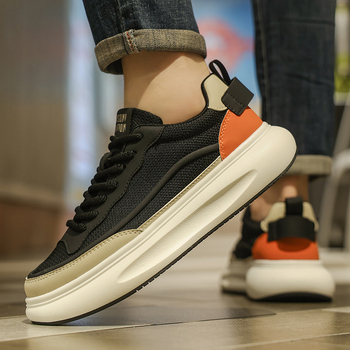 Vyriniai tinklo viršutinės medžiagos kedai su apvaliu priekine dalimi, žemas kulnas 1–3 cm, gumos padas, Korėjos stiliaus lauko kasdieniai batai