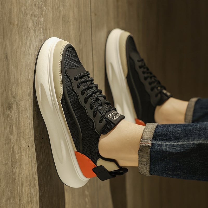 Vyriniai tinklo viršutinės medžiagos kedai su apvaliu priekine dalimi, žemas kulnas 1–3 cm, gumos padas, Korėjos stiliaus lauko kasdieniai batai