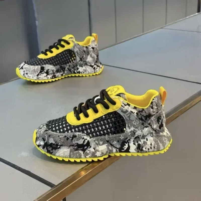 Unisex vasaras sporta kurpes ar elpojošu tīklu augšdaļu, zemā profila šņorēšana, gumijas zole, PU iekšējais