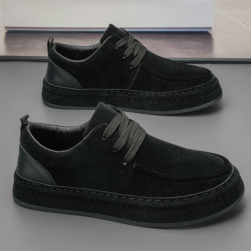 Vīriešu ikdienas board kurpes ar PU augšpusi, gumijas zoli, zemais augšdaļa, apaļš purns, uztur siltumu