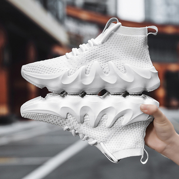 Vyriski sportiniai kasdieniai batai su tinklinio viršumi, oro pagalvė, guminė padas, EVA įdėklas, apvalus pirštų galas