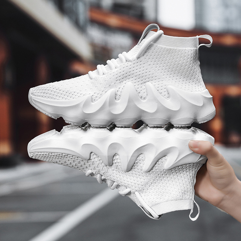 Vyriski sportiniai kasdieniai batai su tinklinio viršumi, oro pagalvė, guminė padas, EVA įdėklas, apvalus pirštų galas